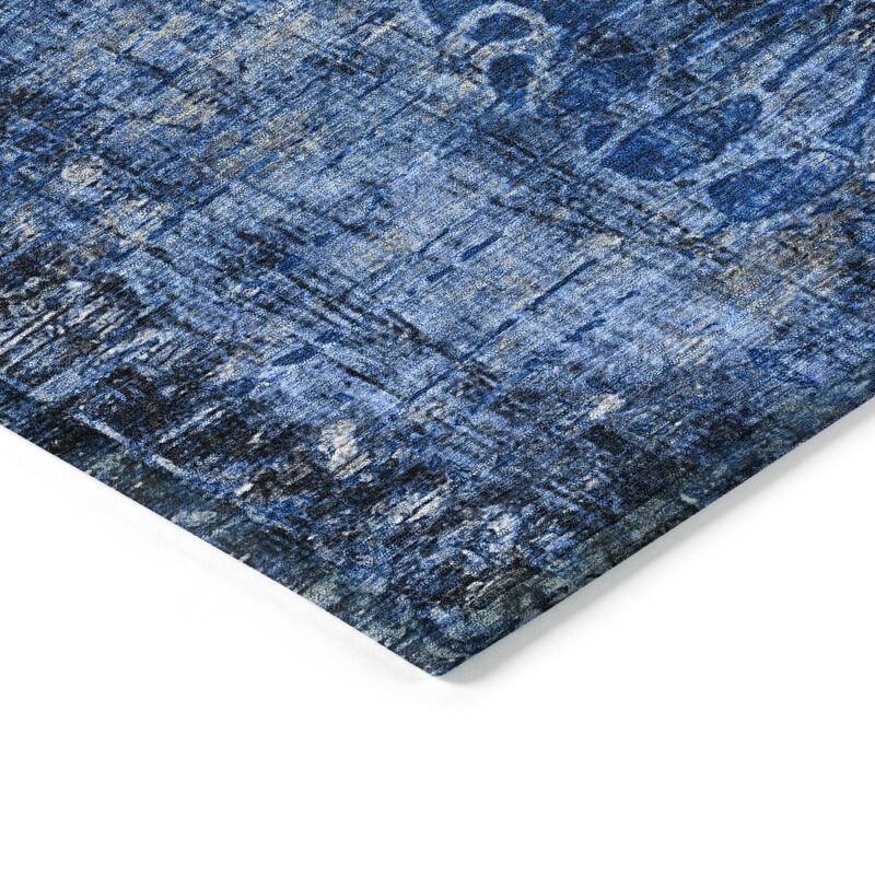 Machine Washable Indoor/ Outdoor Modern Floral Chantille Rug