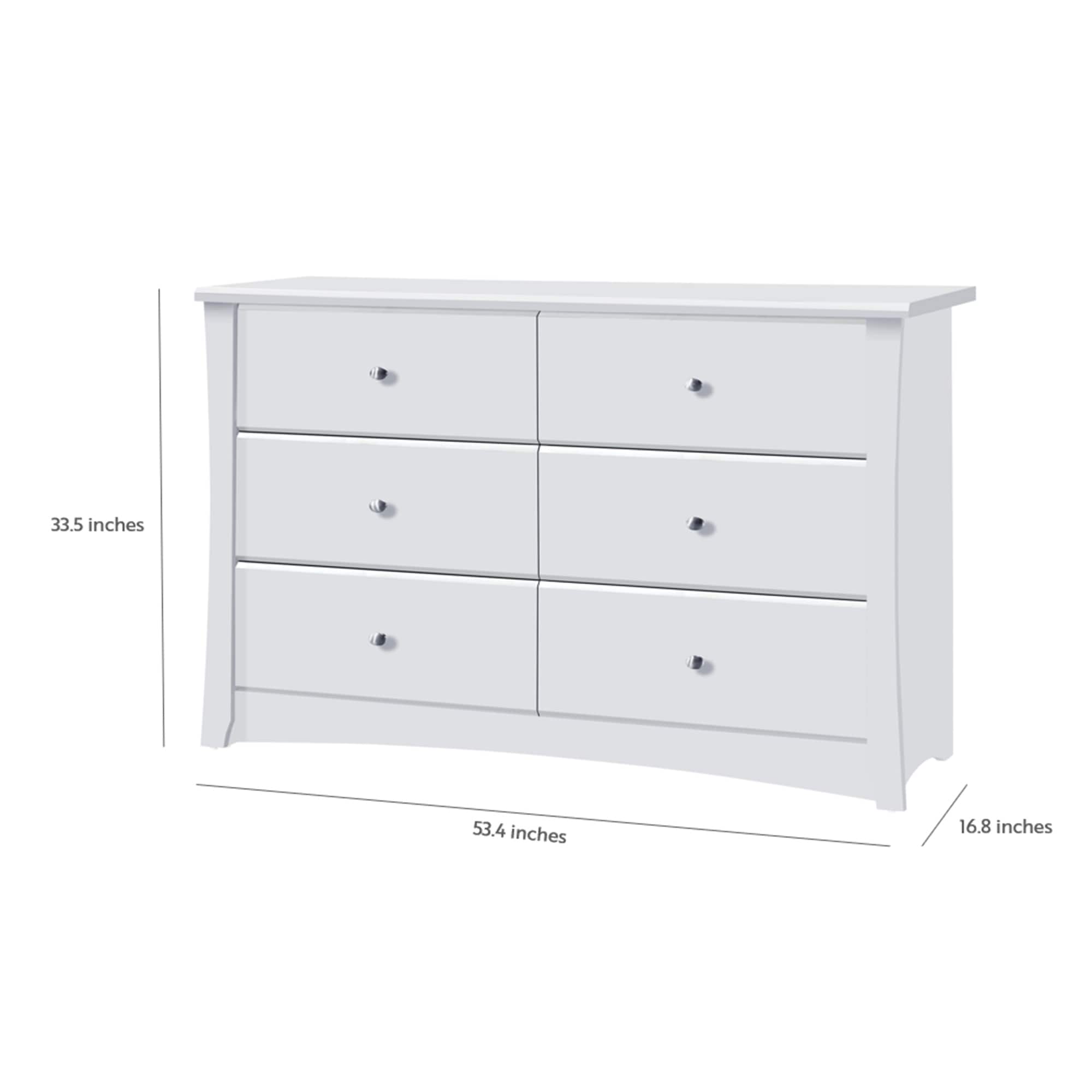 crescent 6 drawer double dresser