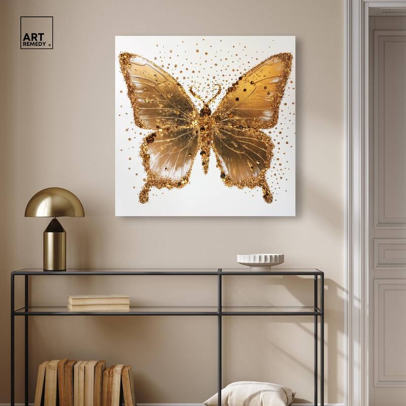 Lemon Glow Wings Canvas by Art Remedy, Gallery Wrapped