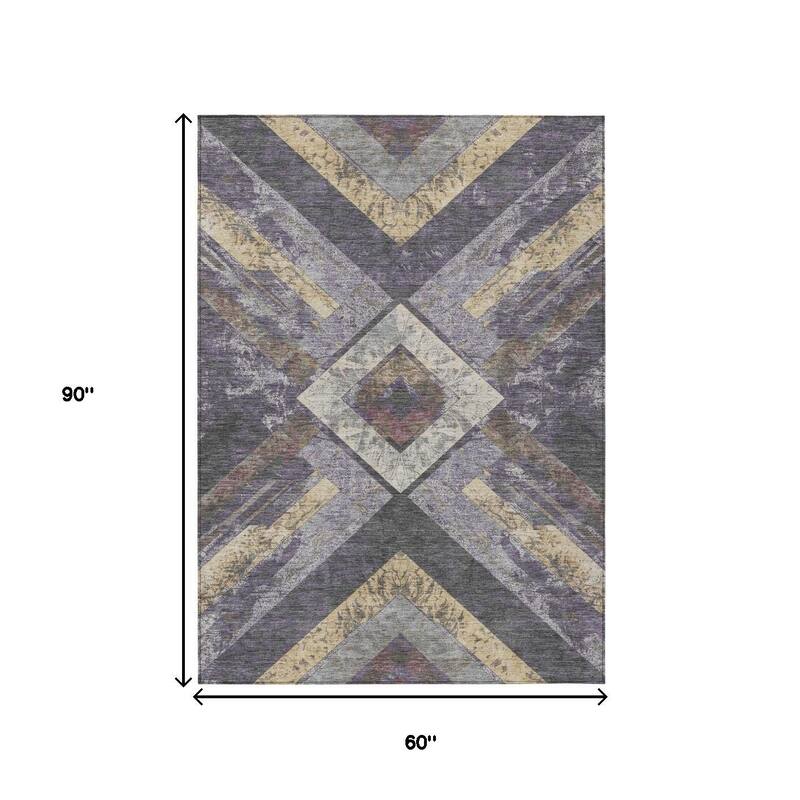HomeRoots Geometric Transitional Rectangle Outdoor Rug