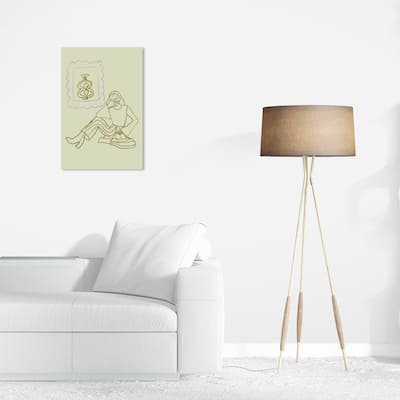 Wynwood Studio Canvas Fashion and Glam Timeless Selfie Green and Modern & Contemporary Wall Art Canvas Print