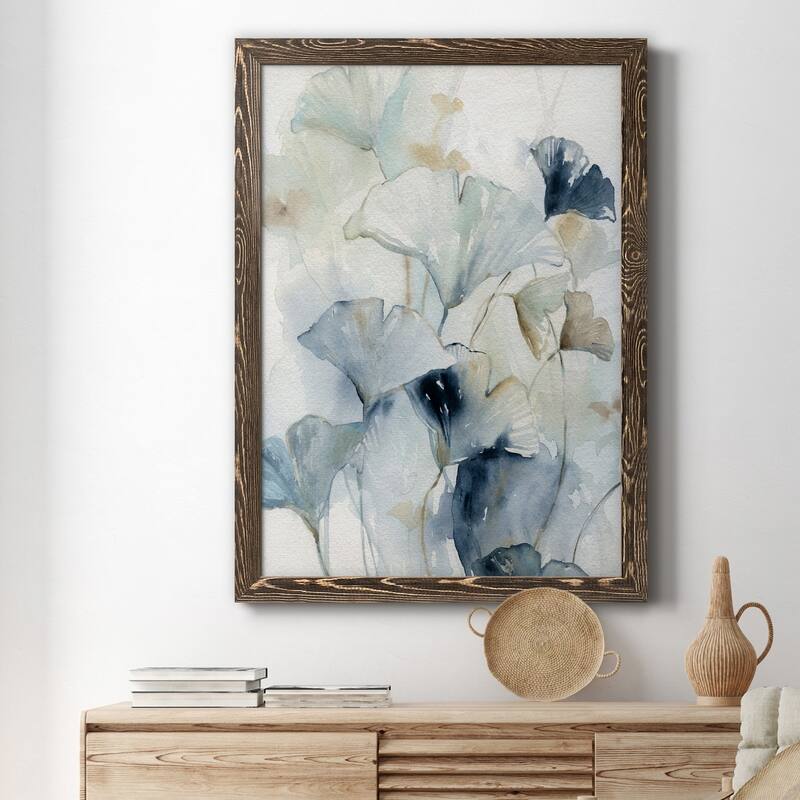 Indigo Ginkgo I-Premium Framed Canvas - Ready to Hang