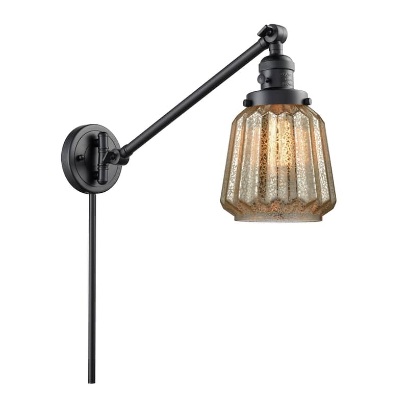 Innovations Lighting Chatham Single Light 25" Tall Wall Sconce / - Matte Black / Mercury Plated