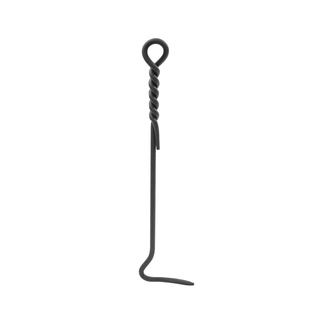 Achla Designs Mini Rope Design Fireplace Poker Tool, 18 Inch Tall, Black