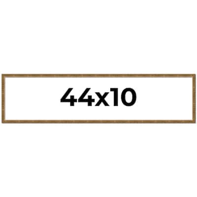44x10 Frame Black Real Wood Picture Frame Kingsley Gold Distressed Photo Frame with UV Acrylic Foam Board Backing &