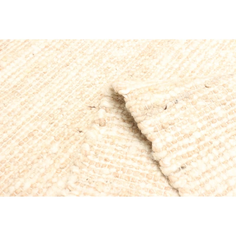 ECARPETGALLERY Braid weave Sienna Cream Wool Rug - 5'1 x 7'9