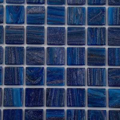 Apollo tile 12" x 12" Celestial Glossy Egyptian Blue Glass Tile (20 sq ft/case) - 20 Pack