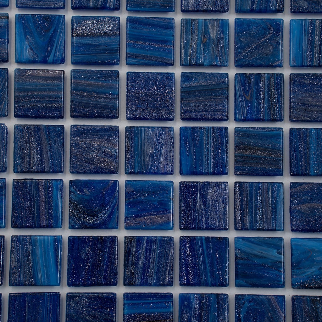 Apollo tile 12" x 12" Celestial Glossy Egyptian Blue Glass Tile (20 sq ft/case) - 20 Pack