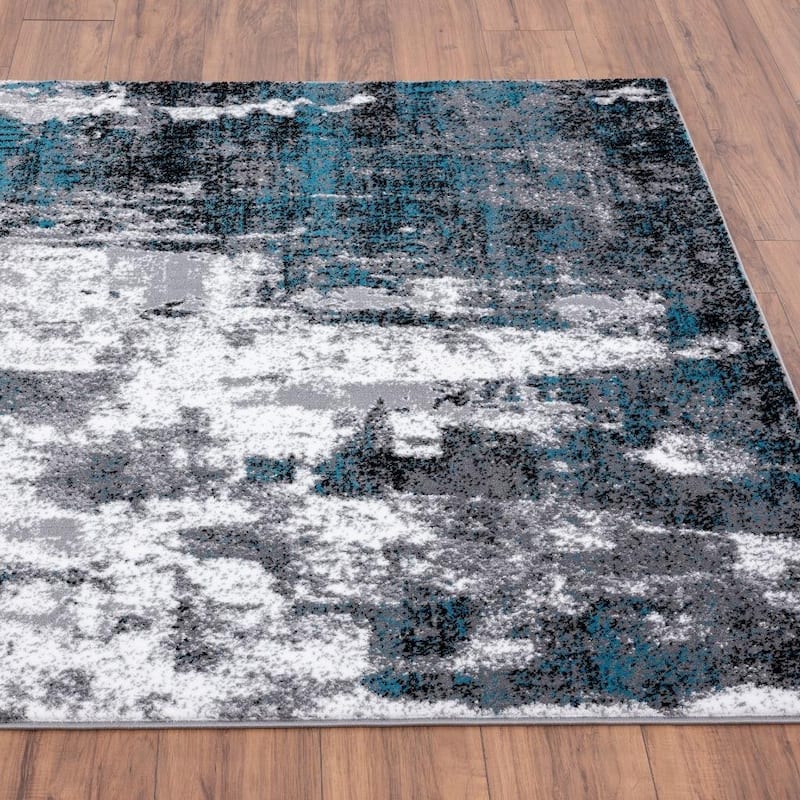 Luxe Weavers Modern Abstract Pattern Medium Pile Area Rug - 5' x 7' - 5' x 7' - Turquoise