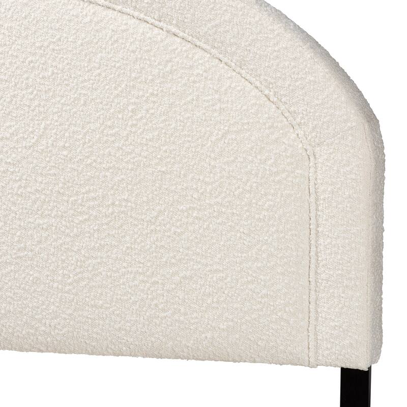 Fiana Modern Cream Boucle Fabric Queen Size Headboard