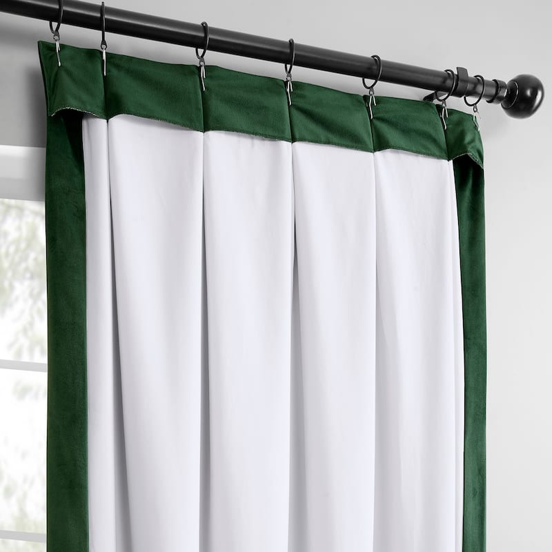 Exclusive Fabrics French Pleat Heritage Plush Velvet Room Darkening Curtains For Bedroom & Living Room Curtains (1 Panel)