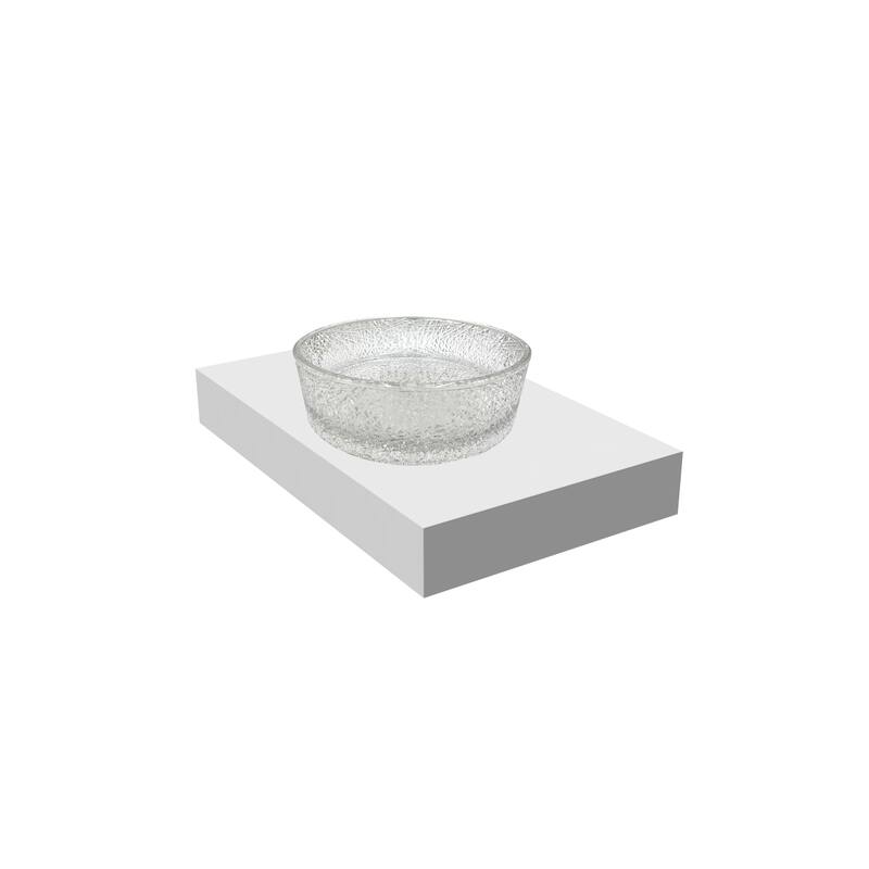 Stadium 16" & 14" Round Decorative Crystal Vessel Sinks With White Base