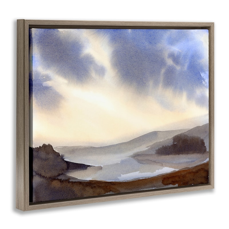 Stupell Dreamy Bay Inlet Horizon Framed Floater Canvas Wall Art Design By Ashley Davis