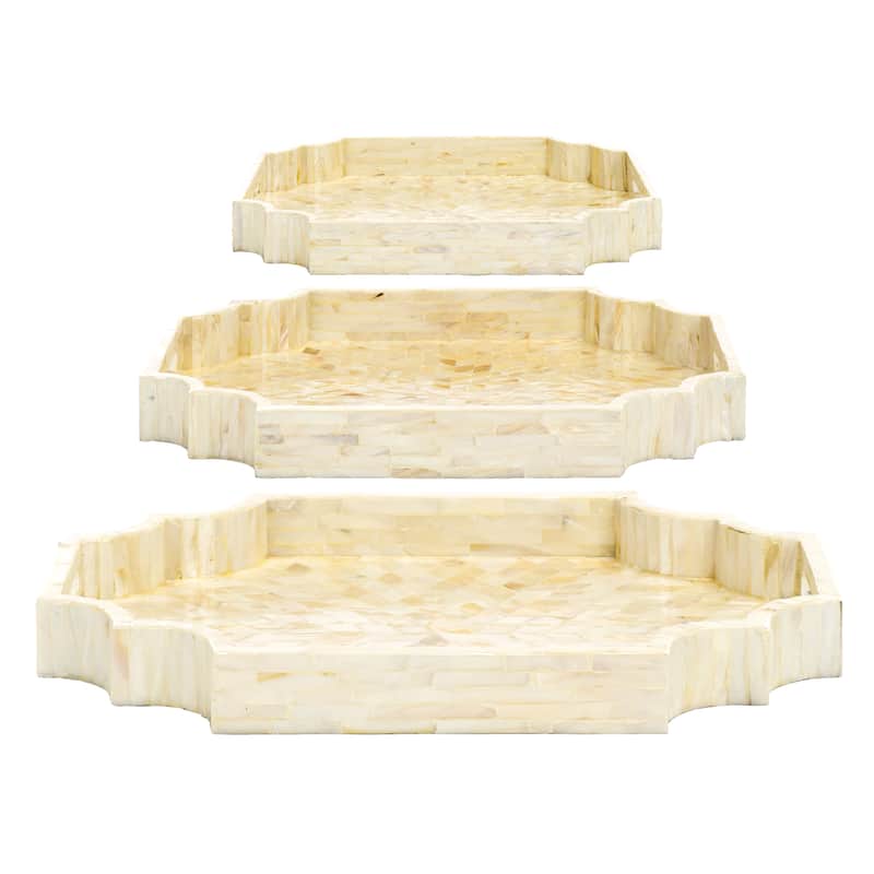 SAFAVIEH Kazuyo Set Of 3 Trays (Fully Assembled) - 20 In. W x 15.7 In. D x 1.9 In. H - 20Wx16Dx2H