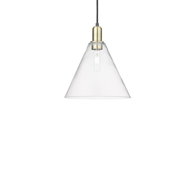 Innovations Lighting 716-1P-14-12 Berkshire Glass Pendant Berkshire - Black Antique Brass / Clear