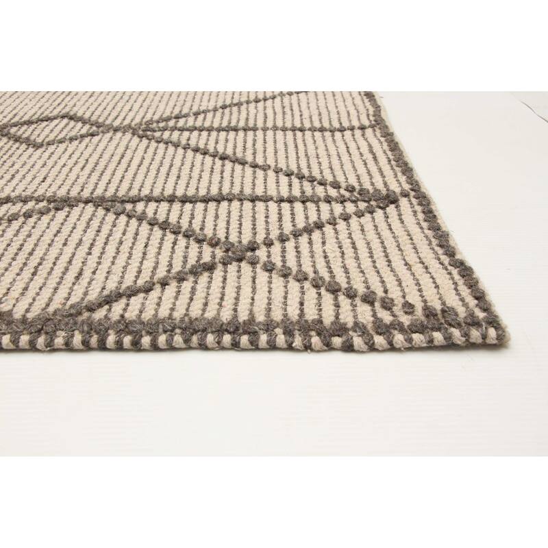 ECARPETGALLERY Braid weave Sienna Cream Wool Rug - 5'0 x 7'10