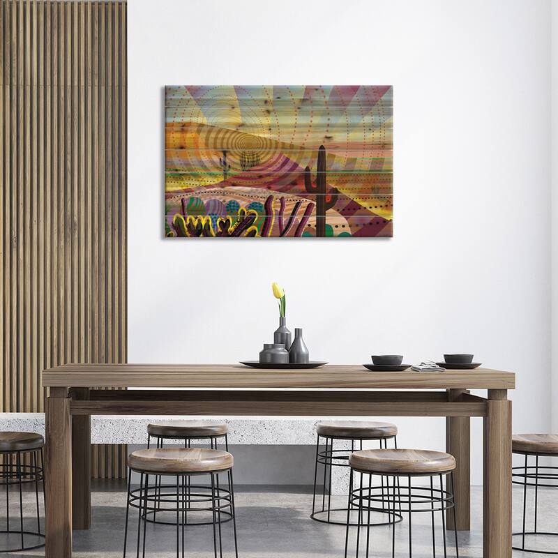 Desert Eye Print On Wood by Charles Harker - Multi-Color