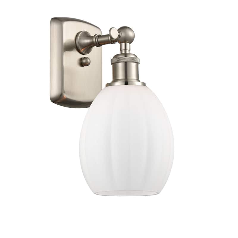 Innovations Lighting Eaton 12" Tall Bathroom Sconce - Brushed Satin Nickel / Matte White