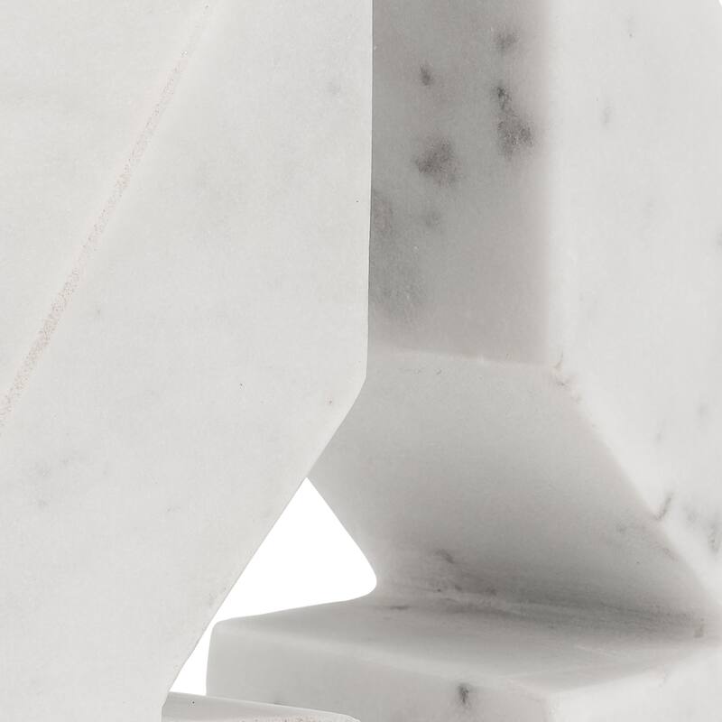 Set of 2 Right Triangle Marble Bookends - Contemporary Abstract Angled Bookends for Decorative Home or Office Accent -