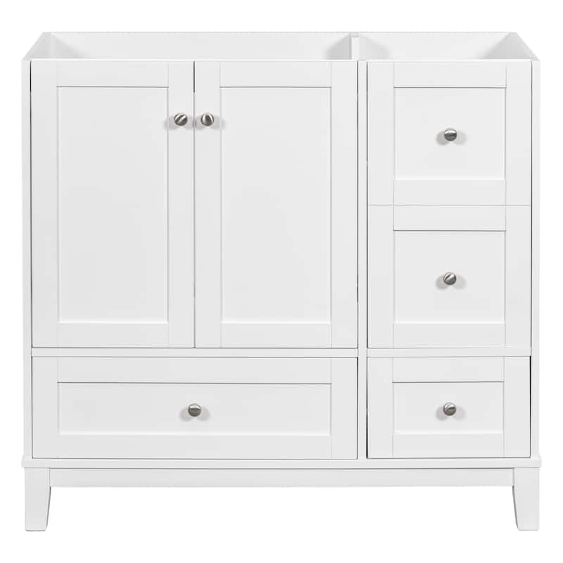 (Cabinet Only) Bathroom Vanity Base Cabinet with 2 Doors & 3 Drawers