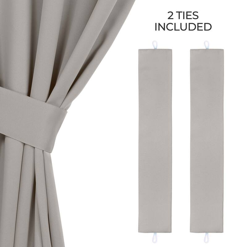 Superior Solid Machine Washable Room Darkening Grommet Blackout Curtains, Set of 2