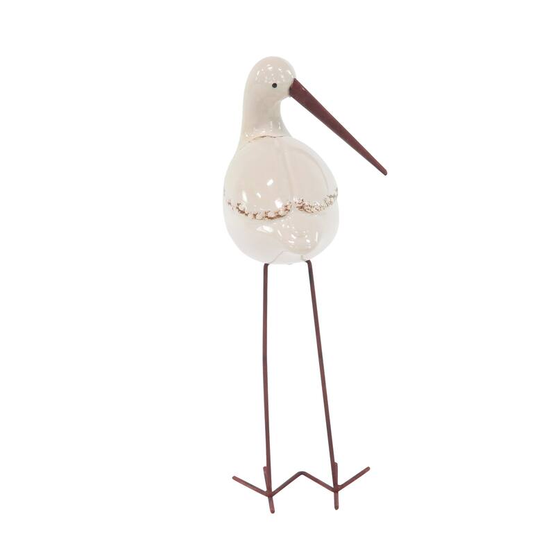 White Ceramic Bird Decorative Sculpture (Set of 3)