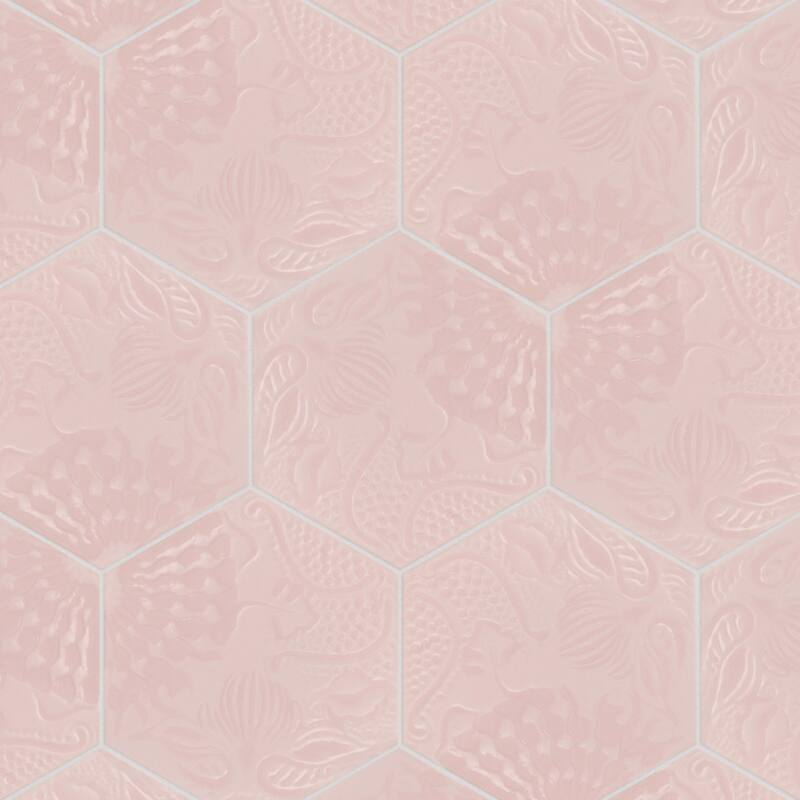 Merola Tile Gaudi Lux Hex Rose 8-5/8" x 9-7/8" Porcelain Floor and Wall Tile