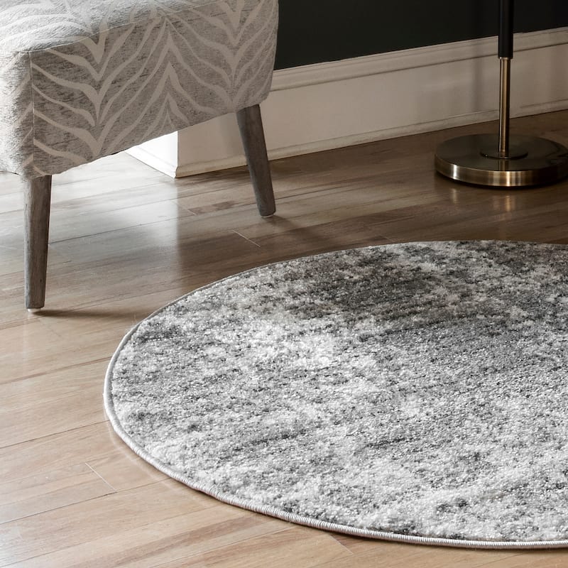 Nuloom Stacy Contemporary Abstract Area Rug - 4' Round - Grey
