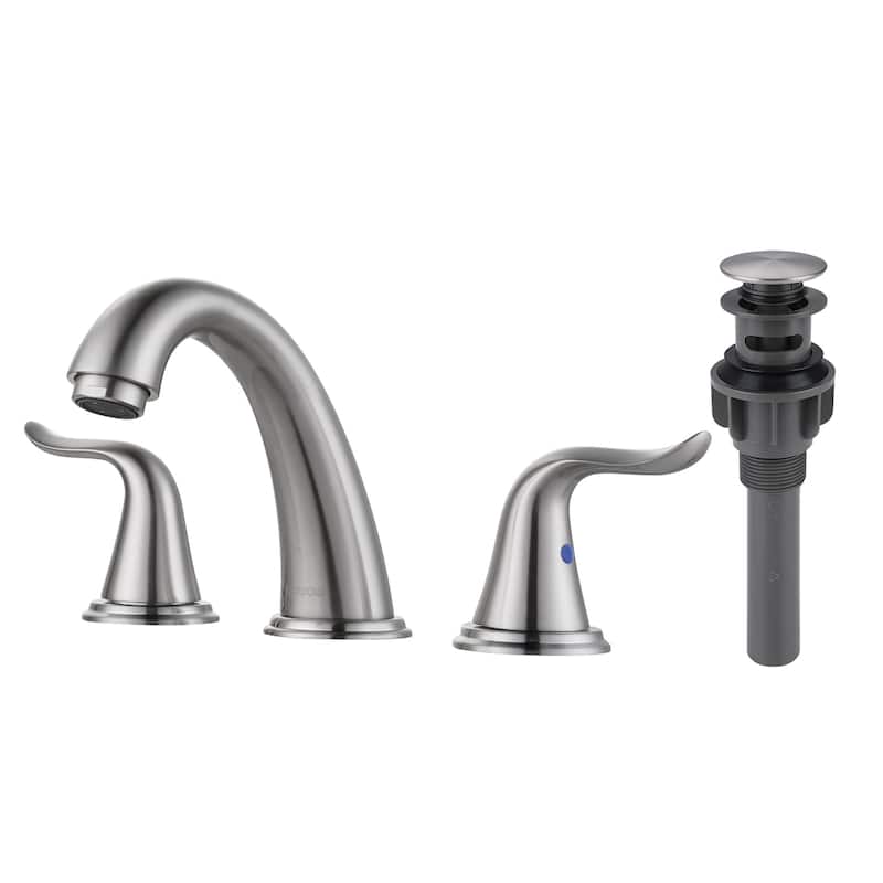 WOWOW Elegant Dual-Handle Bathroom Sink Faucet - Brushed Nickel