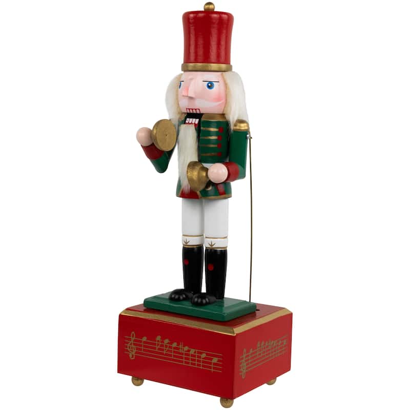 12" Green Musical and Animated Cymbalist Christmas Nutcracker