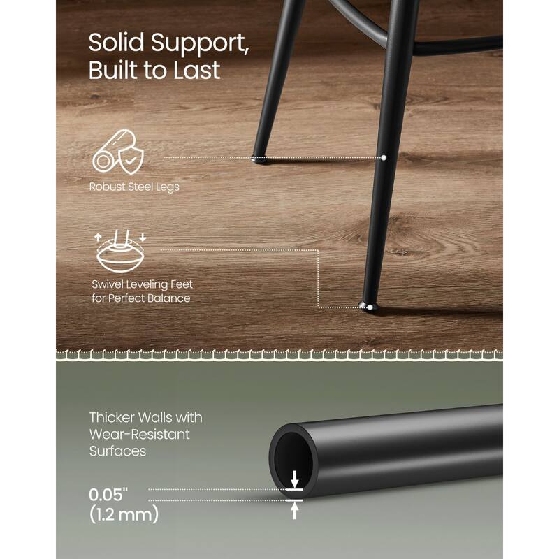 360 Swivel Bar Stools with Backrest and Steel Legs Footrest Perfect for Dining Room Set of 2