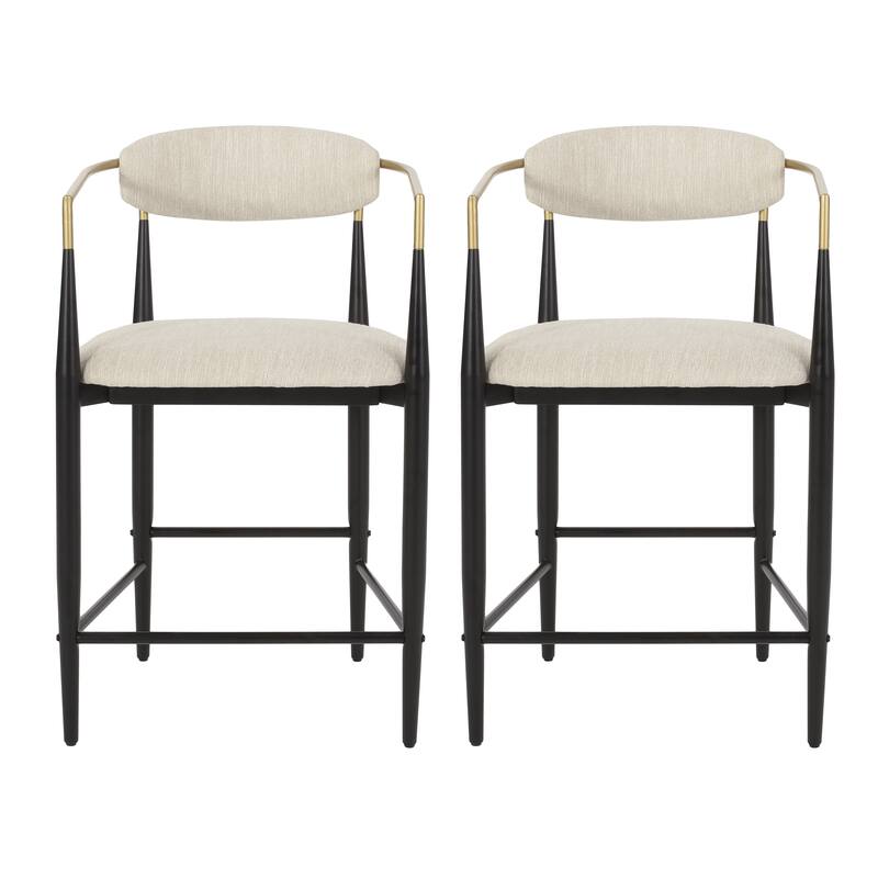 Roomfitters Modern Dining Chairs with Metal Frame and Upholstered Seats, Comfortable Design, Set of 2