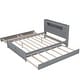 preview thumbnail 7 of 11, Queen Size Wood Storage Platform Kids Bed Frame with LED Headboard, Twin Size Trundle, and 2-Drawers, Easy to Assemble, Grey