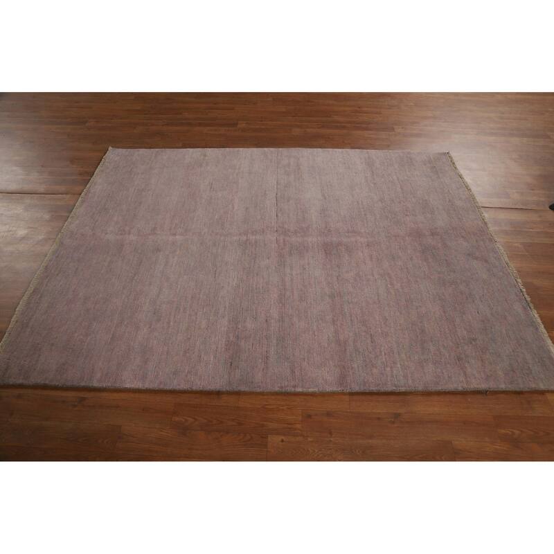 Brown Gray Gabbeh Oriental Area Rug Hand-Knotted Wool Carpet - 4'11" x 6'6"