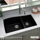 preview thumbnail 43 of 63, Karran Undermount Quartz 33 in. Double Bowl 60/40 Kitchen Sink with Bottom Grids and Strainers