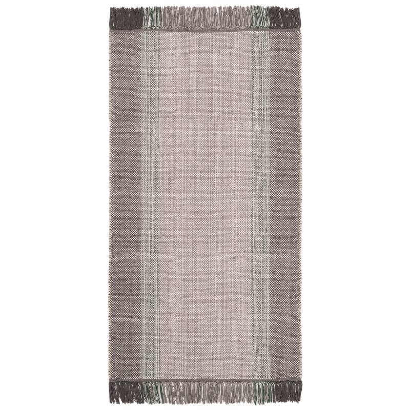 SAFAVIEH Flatweave Montauk Yurdagul Fringed Cotton Area Rug - 2'3" x 5' - Green/Grey