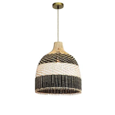 Rattan Black&White Pendant Light