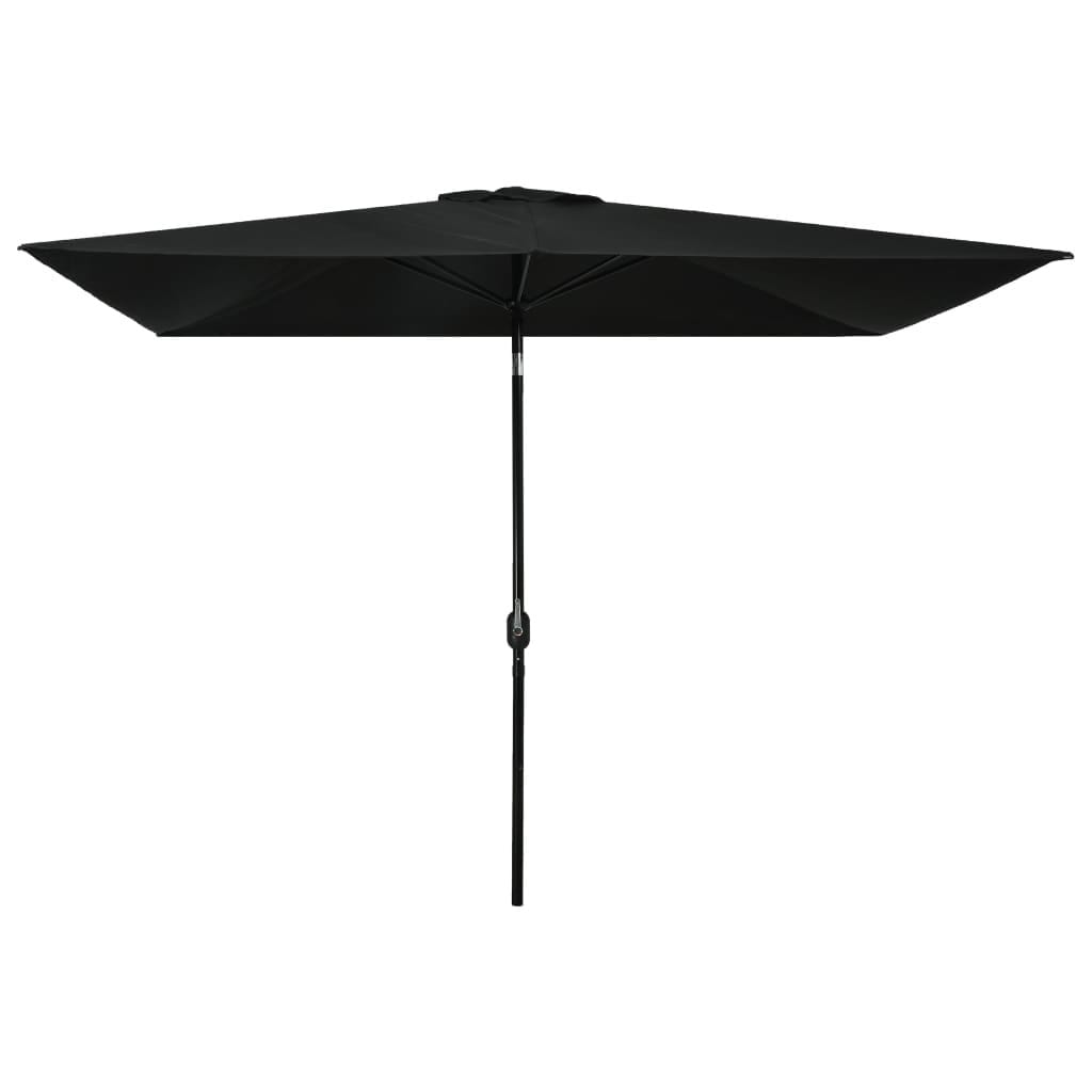 Outdoor Parasol with Metal Pole and 6 Ribs, Air Vent and Crank System Patio Umbrellas for Garden, 118