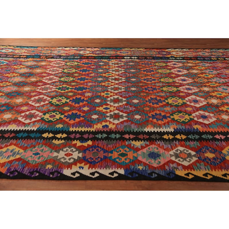 Kilim Oriental Large Rug Hand-Woven Living Room Wool Carpet - 10'0"x 16'3"