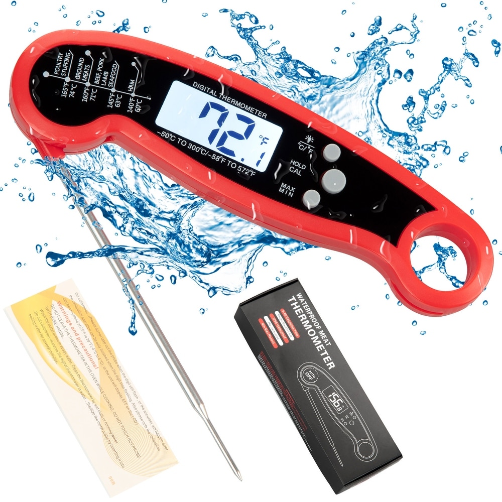 Instant Read Digital Meat Thermometer w/ Probe for Food Cooking Kitchen BBQ  Grill Smoker Blue - Bed Bath & Beyond - 20625437