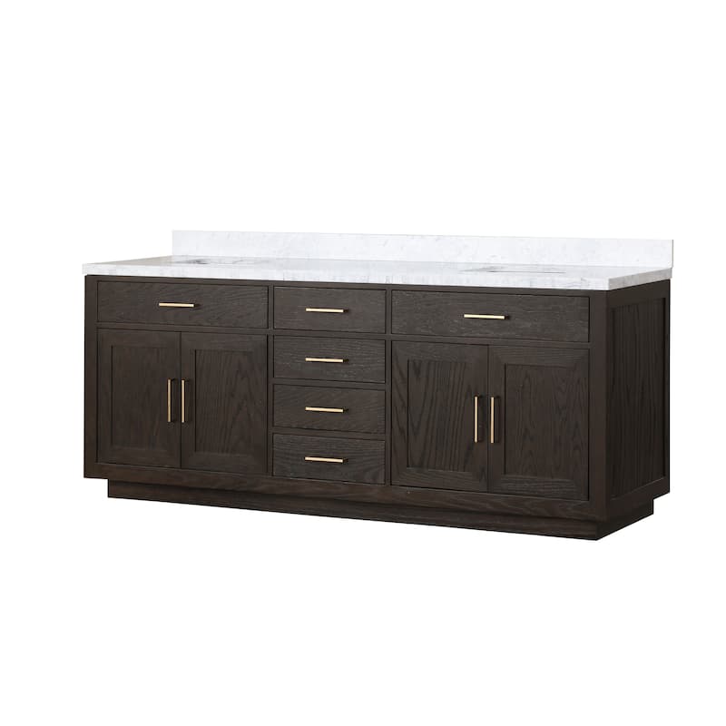 Lexora Abbey Bath Vanity and Carrara Marble Top