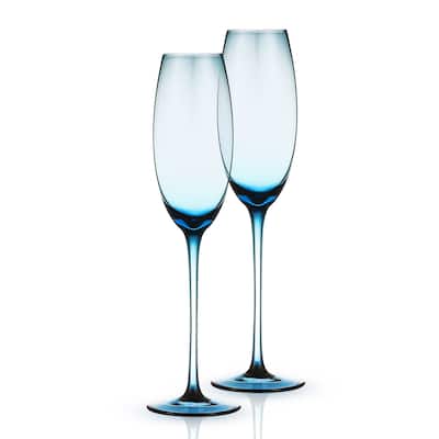 Berkware Luxurious and Elegant Sparkling Colored Glassware - Champagne Flutes