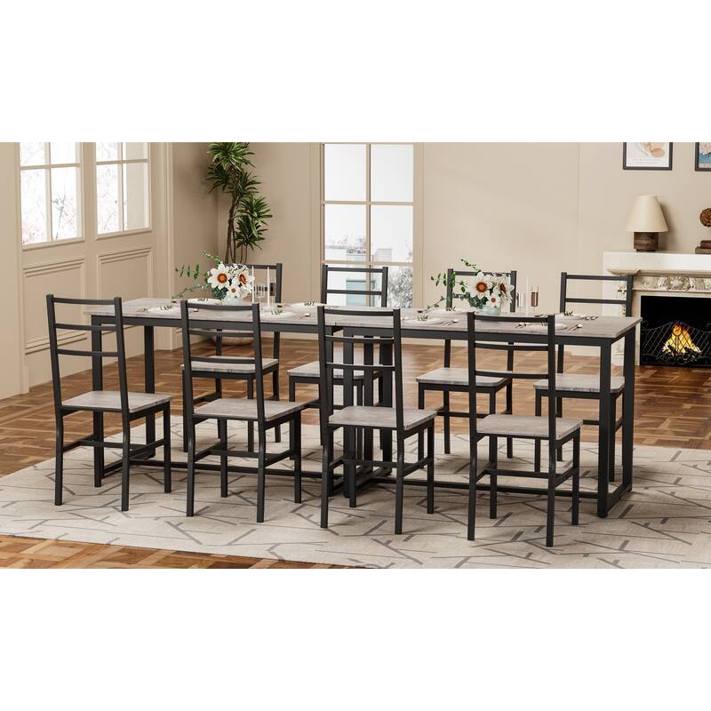 Dining Table Set for 4, Wood Kitchen Table Chairs Set, Space-Saving Design, Modern 5-Piece Dinette Set for Kitchen