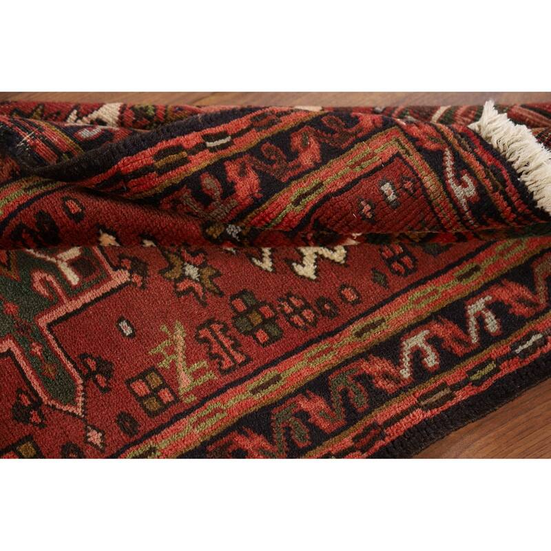 Tribal Geometric Gharajeh Persian Runner Rug Handmade Wool Carpet - 2'2" x 6'1"