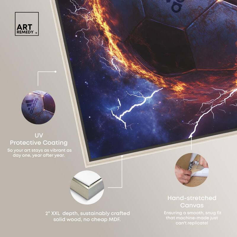 Electrify Soccer Ball Canvas by Art Remedy