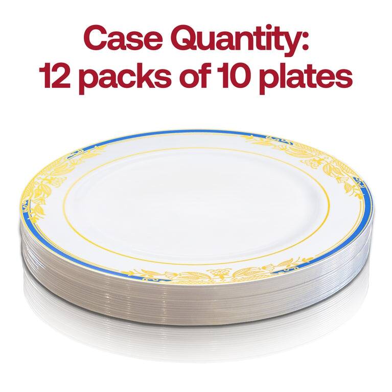 Gold Harmony Rim Disposable Plastic Plate Packs - Party Supplies