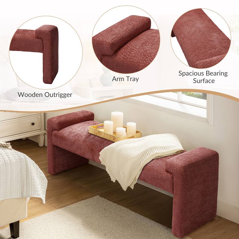 HULALA HOME Roland Modern 58.5''W Upholstered Bedroom Bench