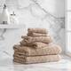 Athena Sculpted Scroll 6 Piece Solid Bath Towel Set - FLAX