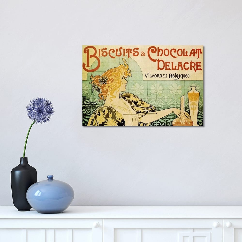 iCanvas "Delacre Biscuits & Chocolat Vintage Poster" by Henri Privat-Livemont Canvas Print