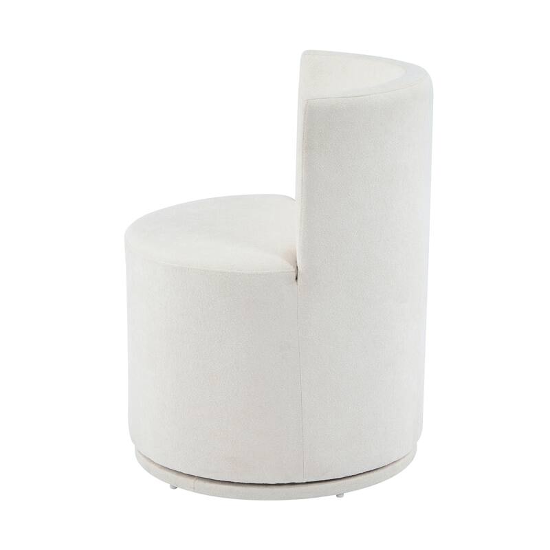 Roomfitters Modern Swivel Upholstered Side Chair for Vanity or Living Room, Beige Fabric